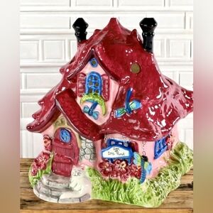 Blue Sky Clayworks Red and Pink Teapot